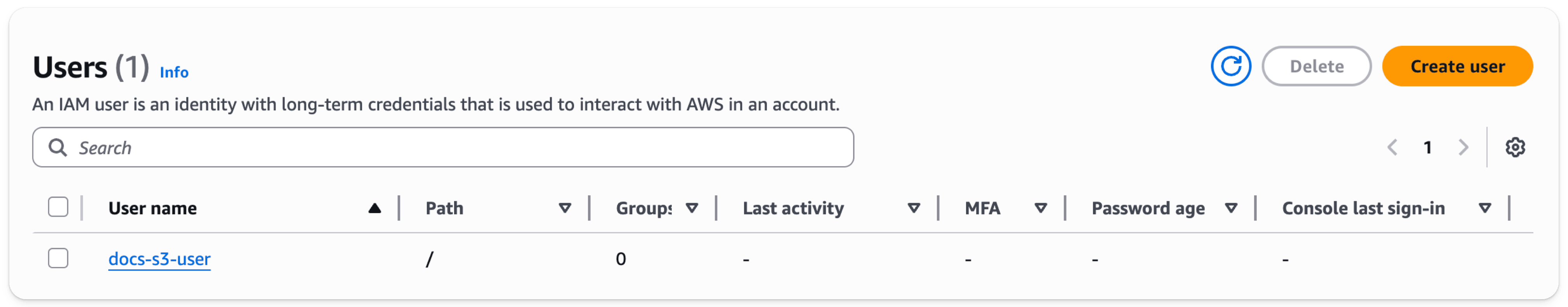 AWS IAM Management Console - 새 사용자 추가