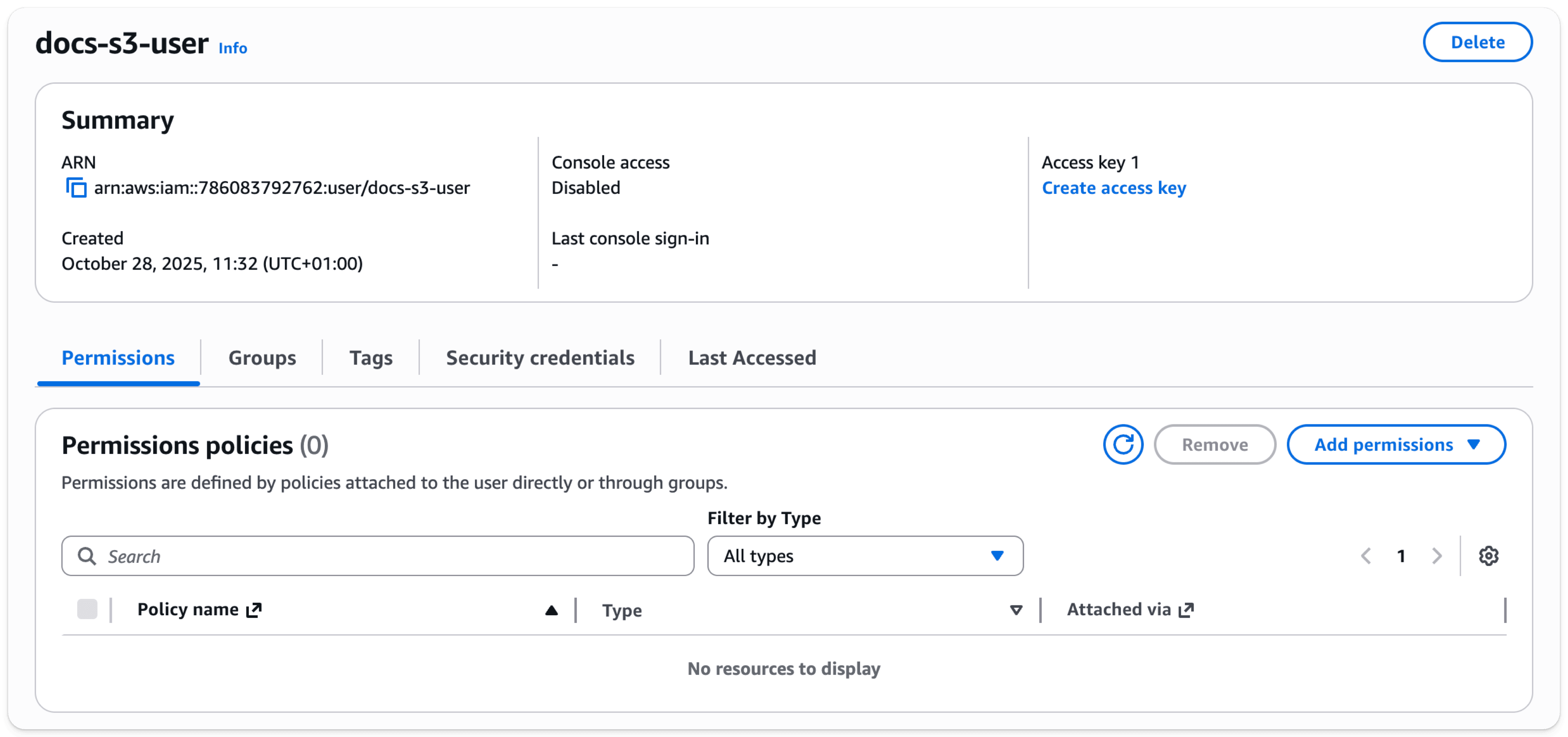 AWS IAM Management Console - 새 사용자 추가