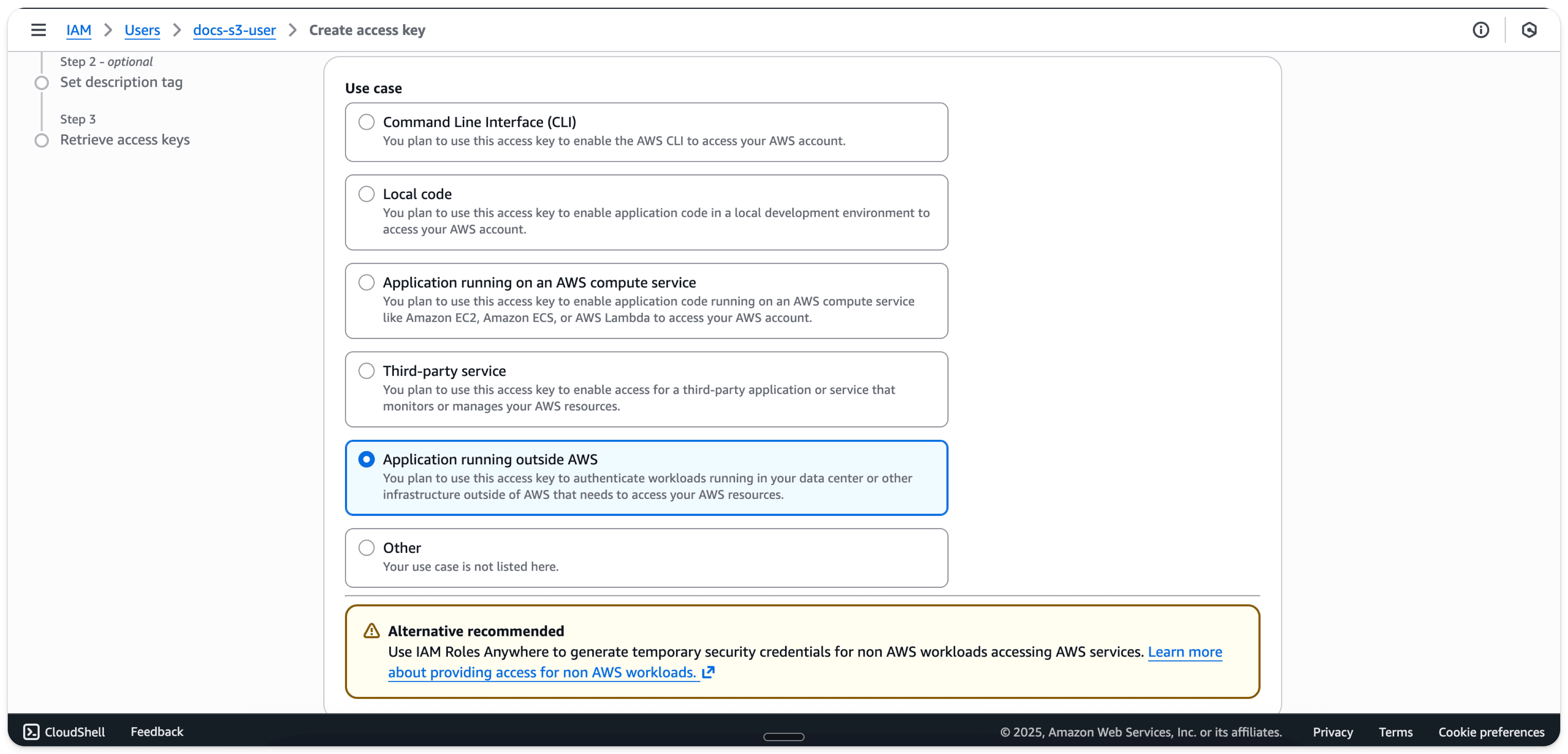 AWS IAM Management Console - 새 사용자 추가