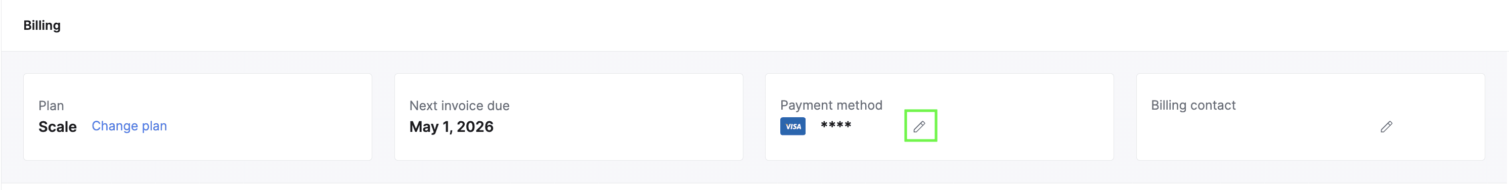 Editar seu cartão de crédito