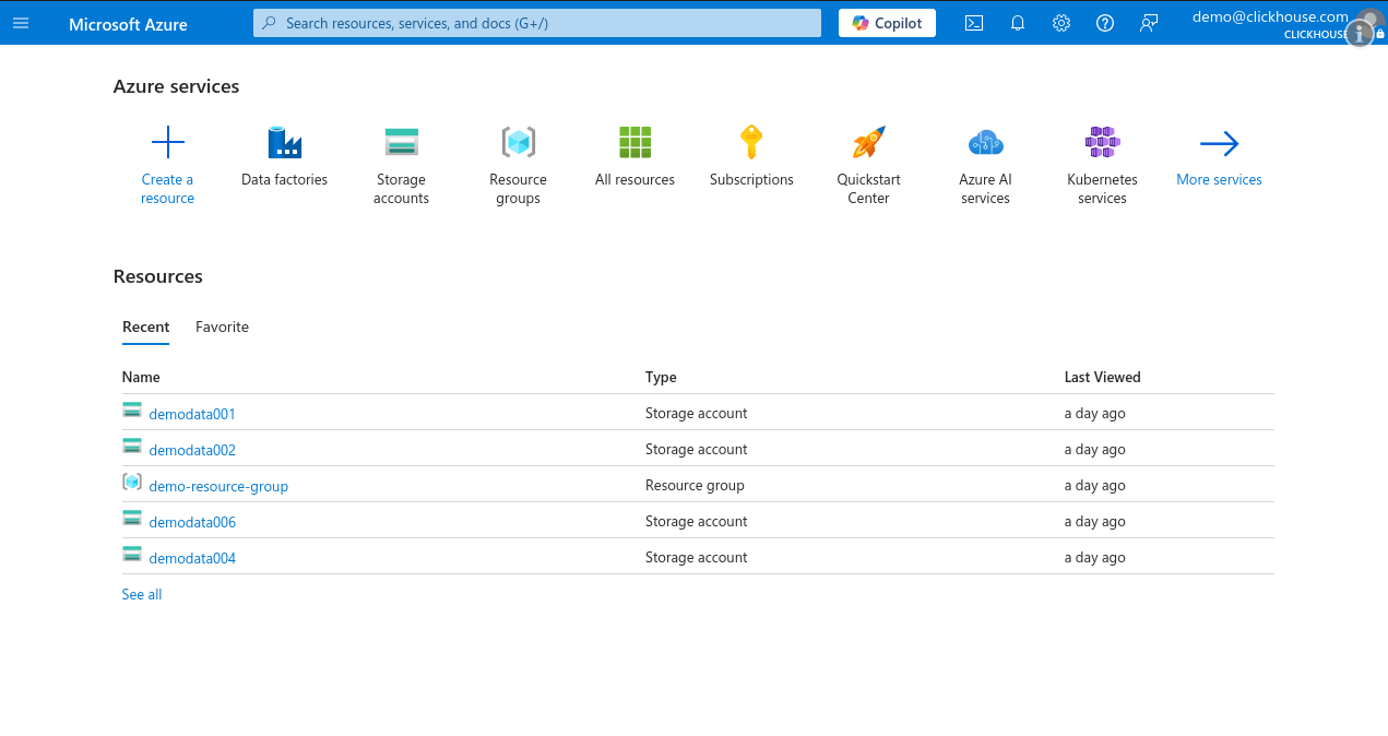 Azure 门户主页