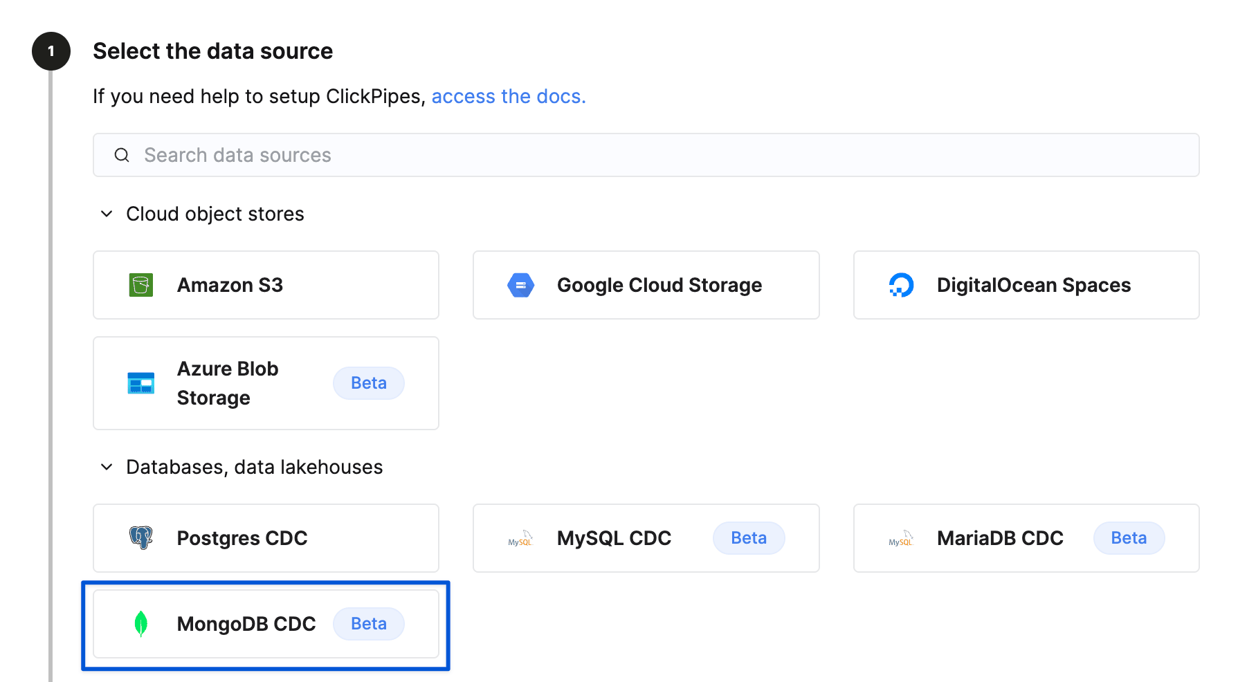 Selecionar MongoDB