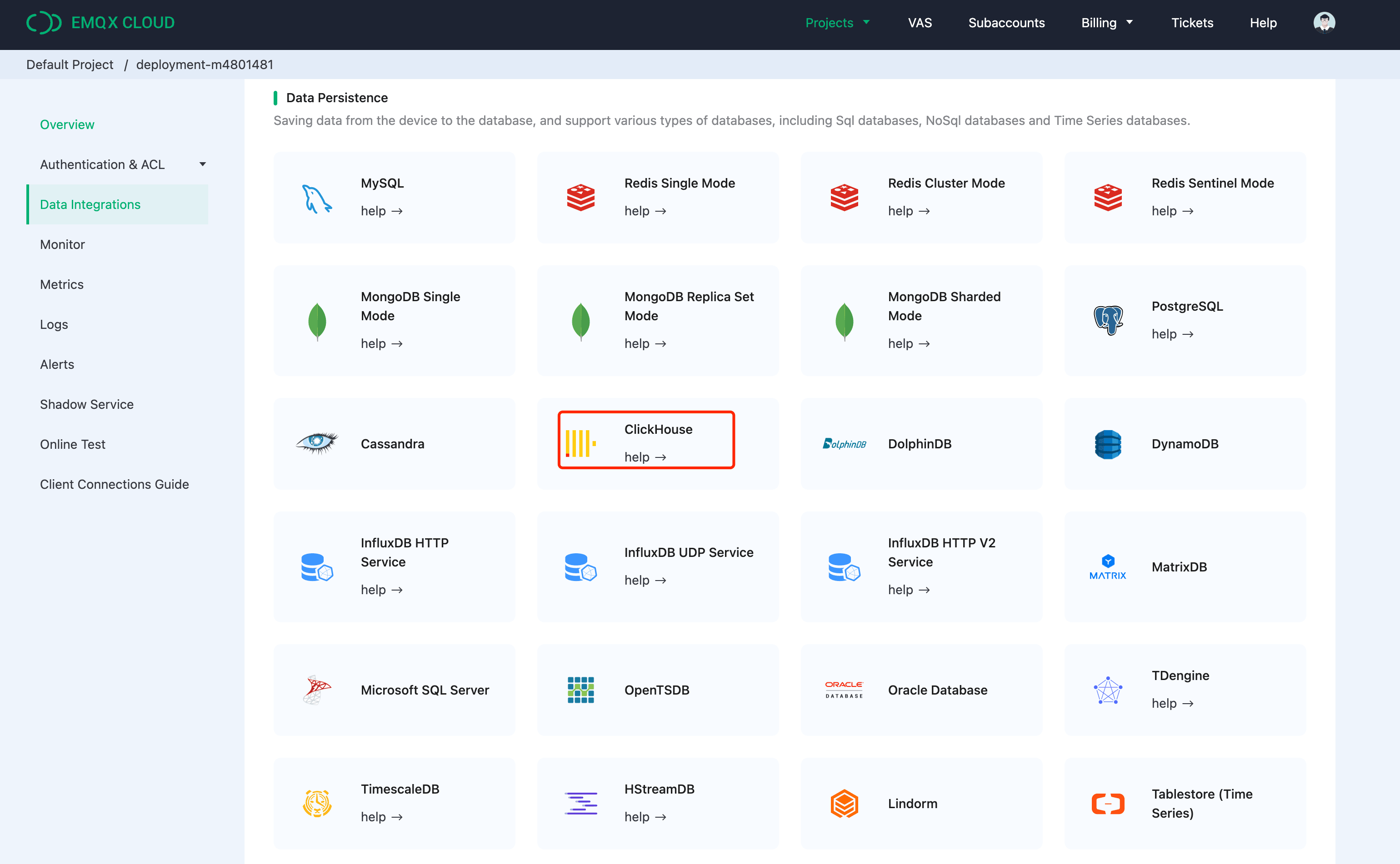 EMQX Cloud ClickHouse Data Integrations 连接器详情